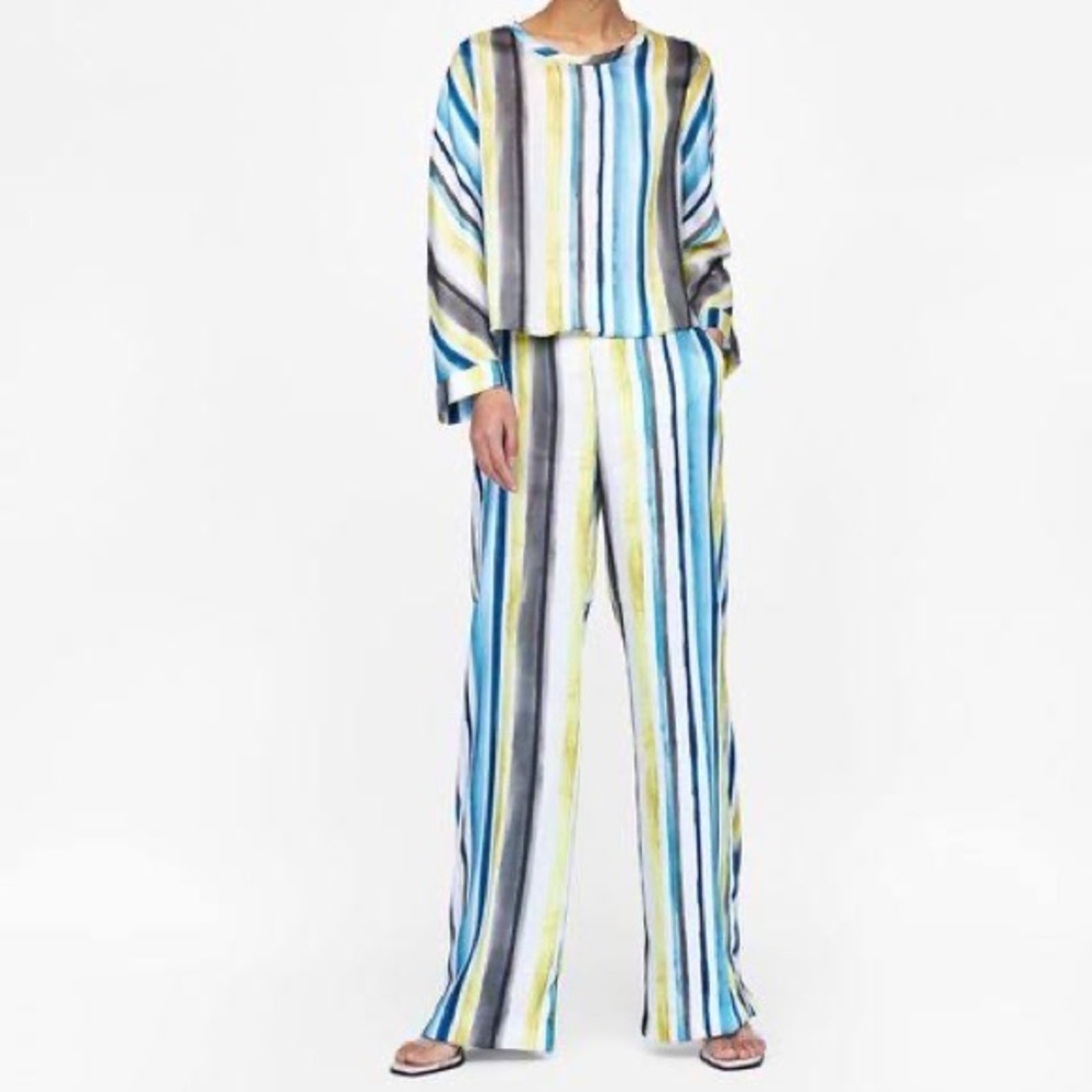 Zara Basic Flowy Stopped Pants - image 1